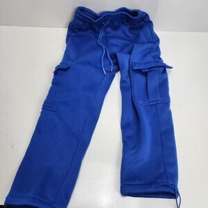 Bright Blue Drawstring Elastic Waist Joggers Sweatpants w/ Pockets Boys Size 5